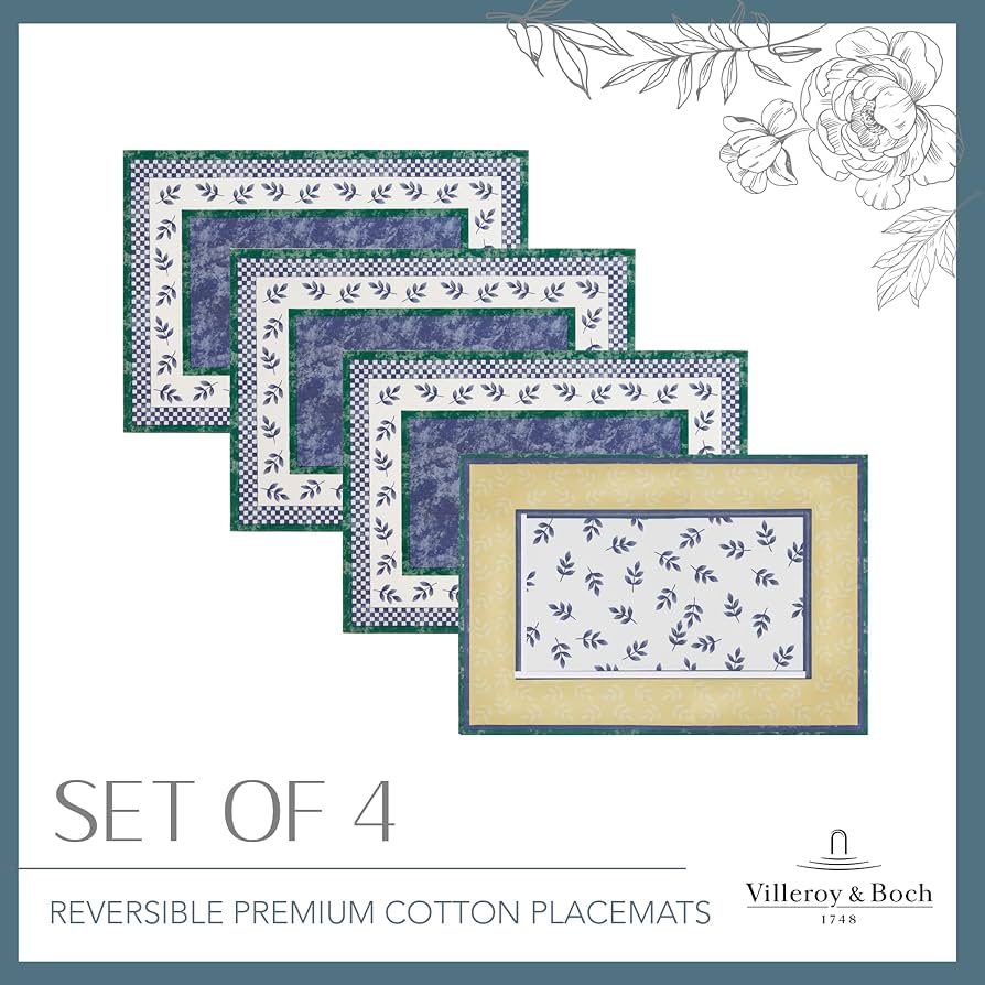 Villeroy & Boch ランチョンマット 新品5枚 Villeroy & Boch Switch 3 Cotton Fabric Reversible Placemat